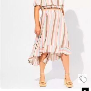 Torrid Midi Challis Off Shoulder Hi-Low Skirt - Size 1x